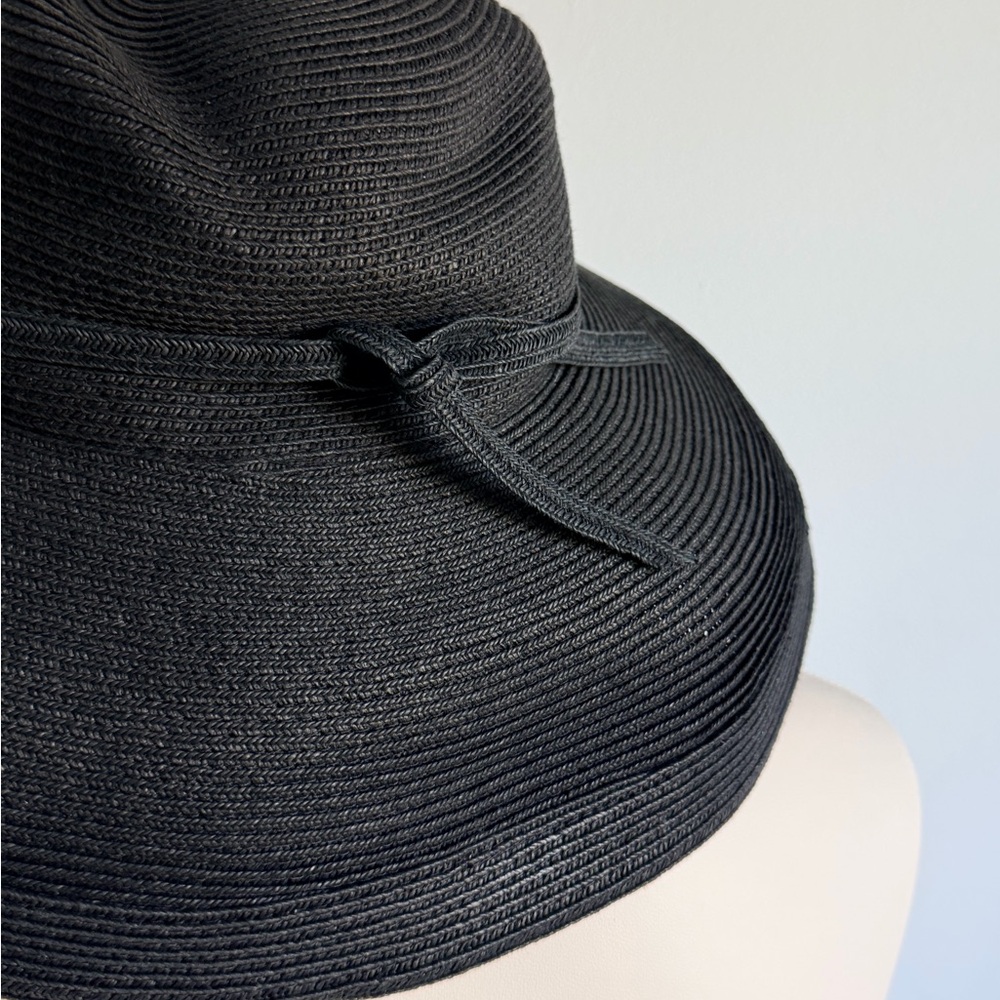 Elegant Black Wide-Brim Sun Hat with Subtle Bow Accent Great Hats by Karen Keith - Picture 4 of 9